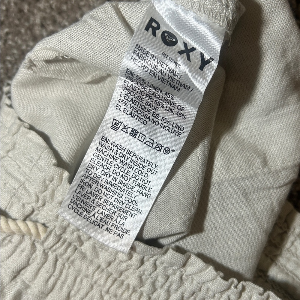 NWT Roxy Lightweight Drawstring Linen Pants - Cre… - image 10